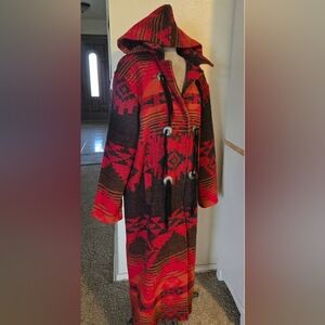 Woolrich Wool SouthWestern  Long Vintage Coat Large
